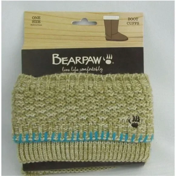 Bearpaw tan an blue boot cuffs NWT - Picture 1 of 2